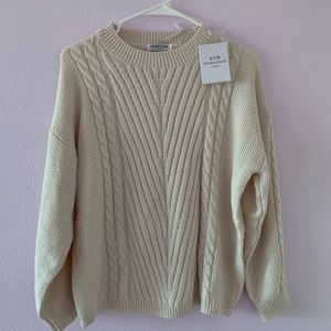 cream winter knit sweater